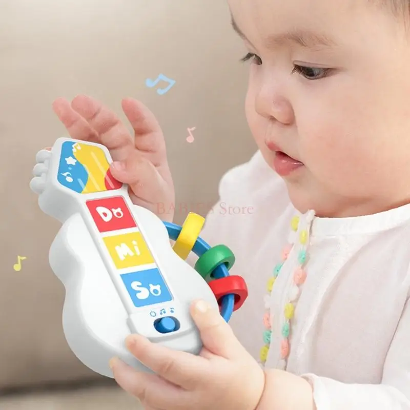 C9GB Baby Shaker Brinquedo Chocalho Brinquedo Telefone Guitarra Piano Carro Conjunto Instrumento Musical Musical