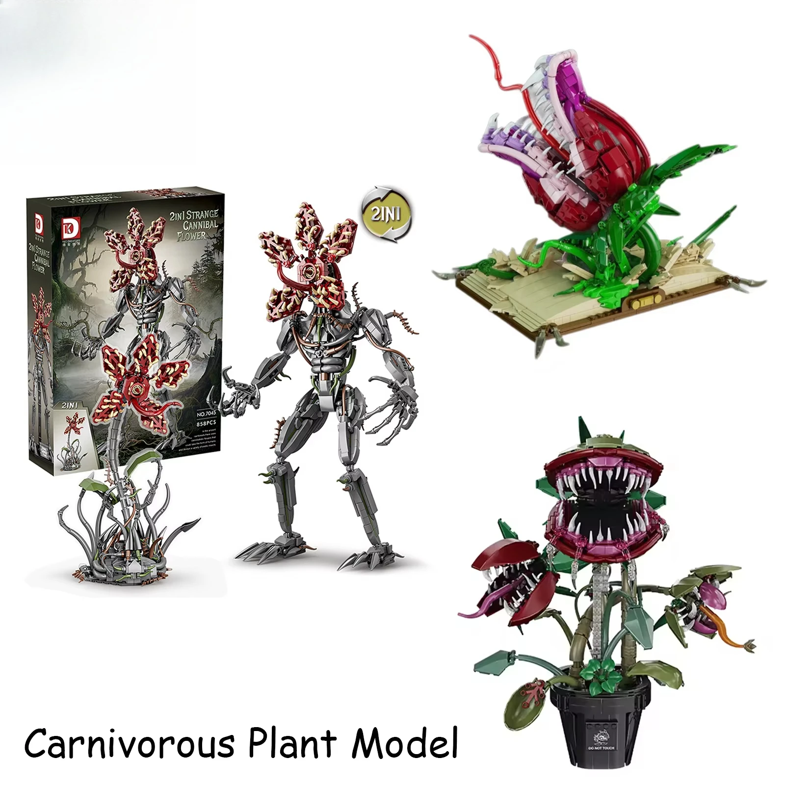 1208PCS Carnivorous Plant Magic Book Model Building Blocks – Horror Theme Photo Props & Party Decor for Teens Adults Gift