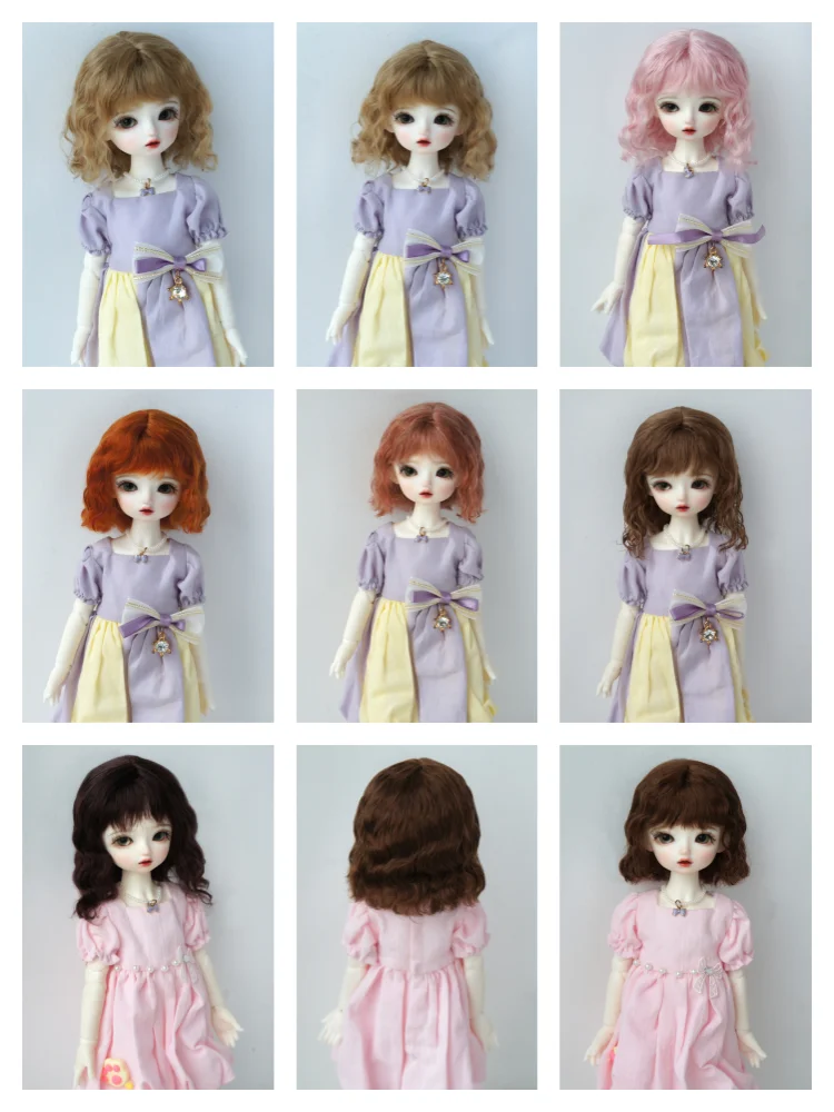 

JD693 Новейшие парики из мохера BJD OB11 YOSD MSD SD Blythe, волосы куклы, мягкие вьющиеся дешевые аксессуары