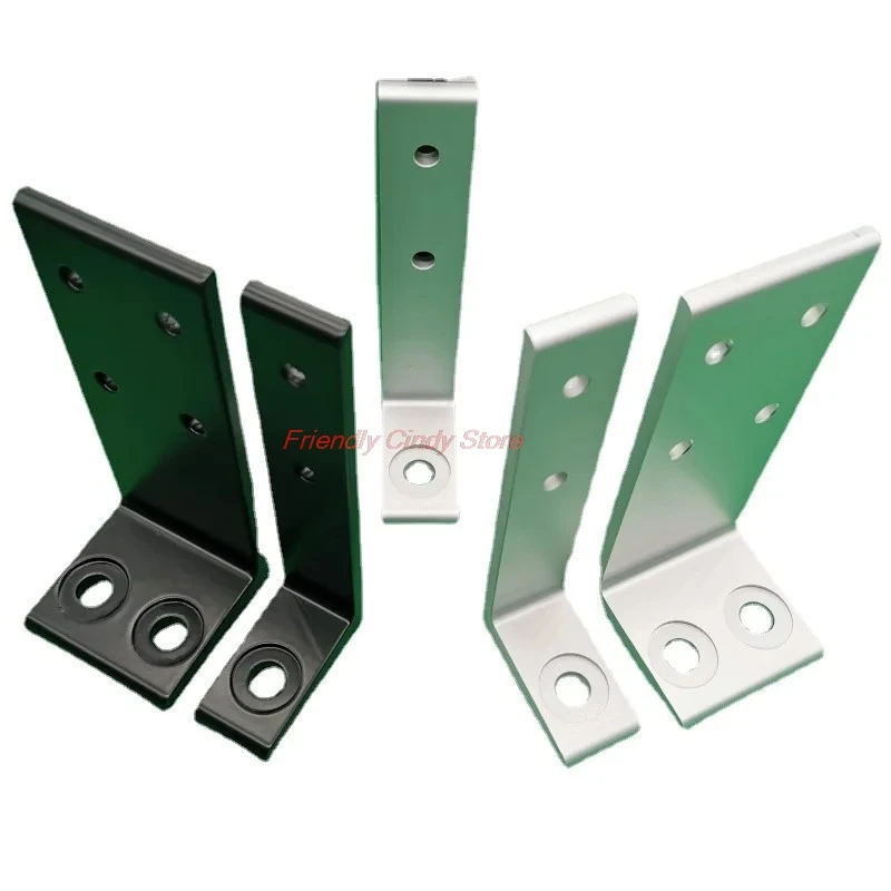 1PCS Aluminum Profile L-Type Anchor Connector, Square Foot Cup, Ground Anchor, Fence Base, Guardrail Support, 2020