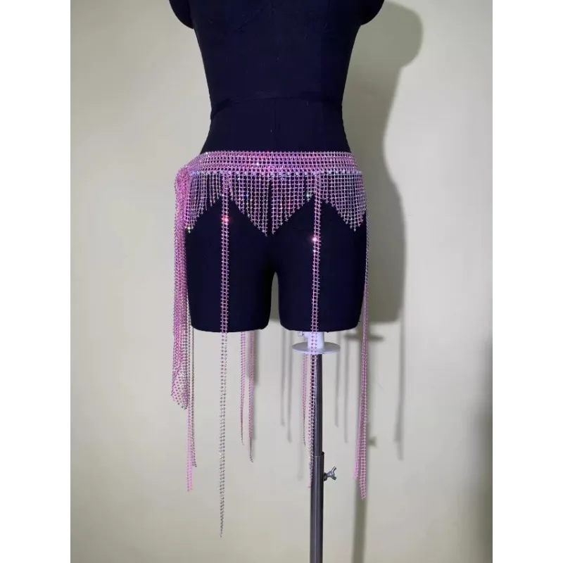 Customized Belly Dance Belt Waist Chain Mesh Hip Scarf No.12 Premium Large Diamond Samba Carnival Costumes Exotic Dancewear