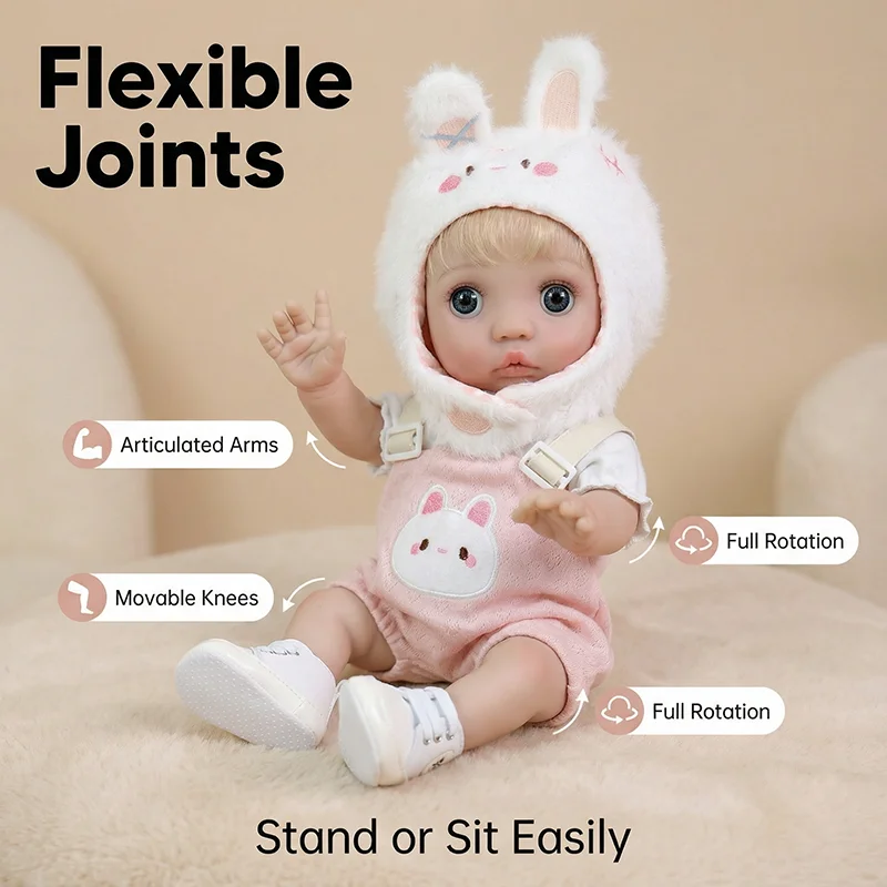 

NPK 16'' Real Looking Handmade High Quality Full Body Vinyl Detailed Painting Fairy Peeka Soft Touch 3D Skin Lifelike Bebe Doll