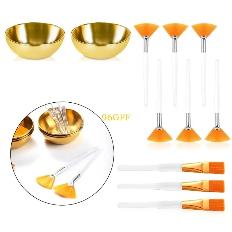 96gf 18pcs مستلزمات تجميل للوجه للوجه تعيين 6 أوعية الوجه الذهب