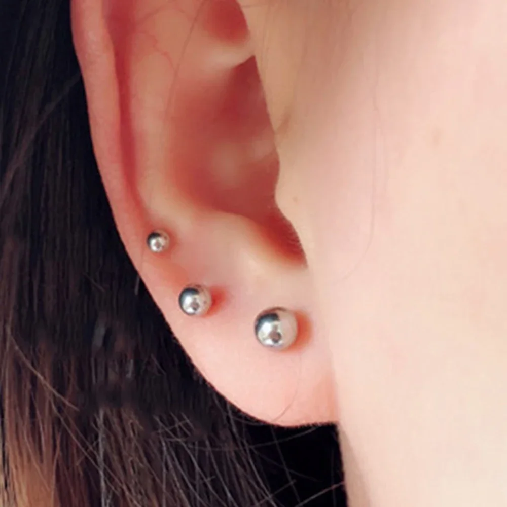 2 Pieces 1.2mm 16G Helix Tragus Straight Barbell Ear Nipple Tongue Ring  Body Piercing