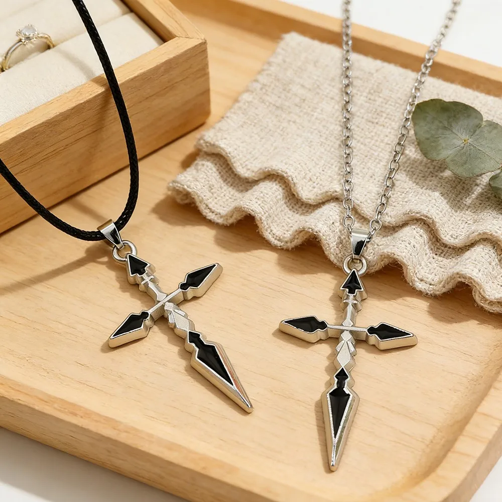 Fate Zero Stay Night Anime Saber Emiya Cross Pendant Necklace Unisex Manga Jewelry Gift