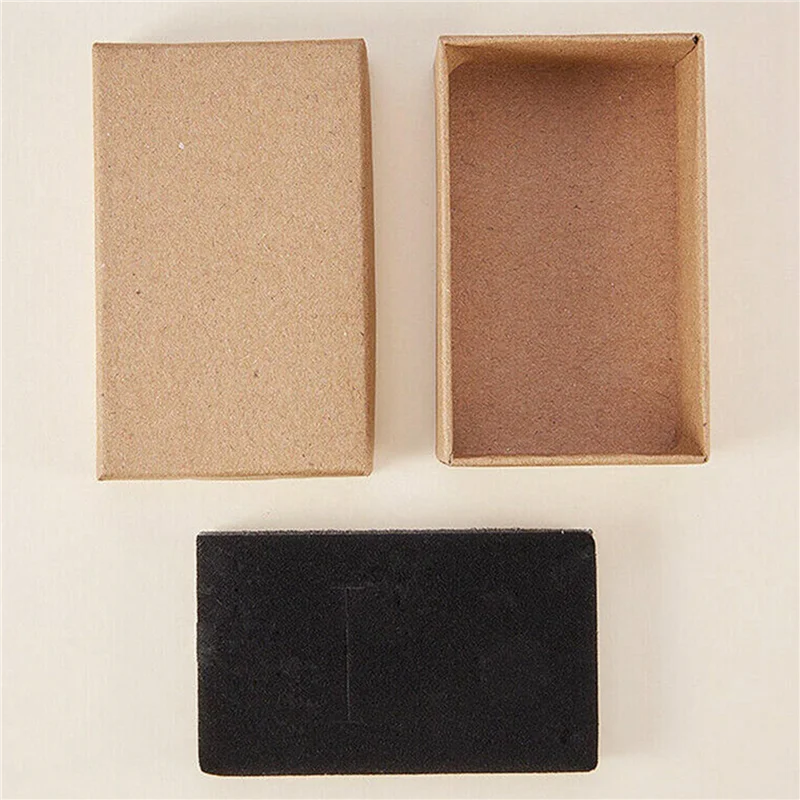 

ABBN-72PCS Kraft Paper Gift Box Small Kraft Paper Jewelry Box Handmade Cardboard Packing Gift Box Wedding Decorations