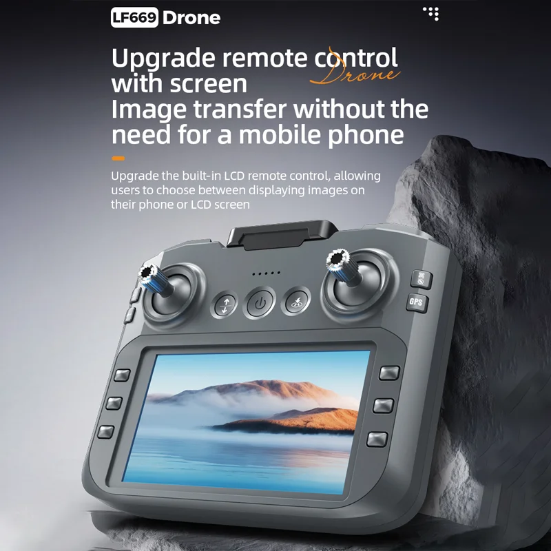 Nouveau Drone LF669, télécommande équipée d'écran, moteur sans balais, photographie aérienne HD, positionnement GPS, quadrirotor intelligent, cadeau