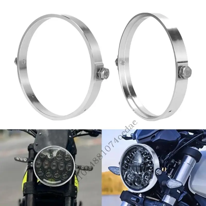 Universal Fit Motorcycle Headlight Rings with Secure Double Bolt Fastening System 5.75 Inch for Stable Riding Experience