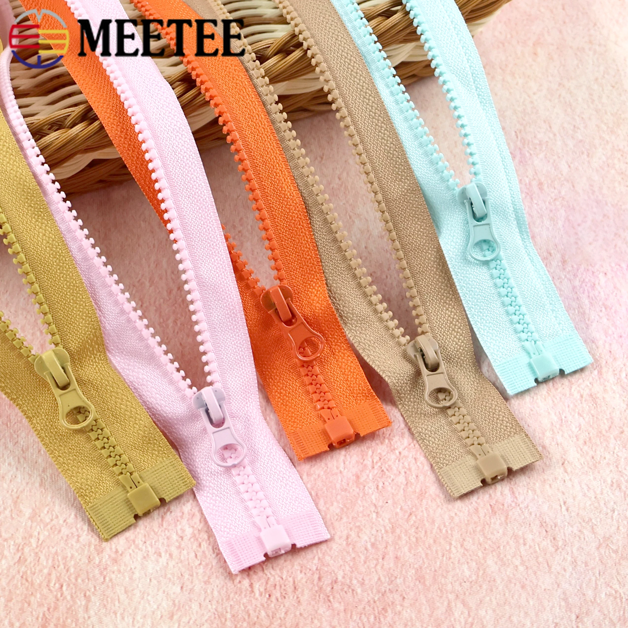

3/5Pcs Meetee 5# 40-120cm Resin Zipper for Clothing Pocket Closure Zips Open-End Zippers Repair Kit DIY Garment Sewing Accessory