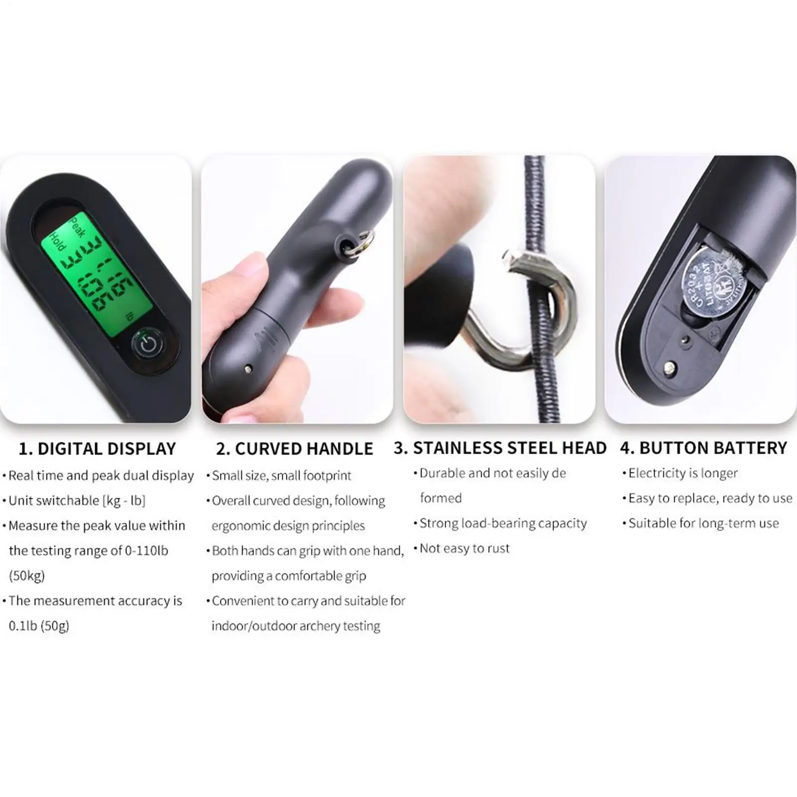 رسم مقياس الوزن رطل/ز شاشة LED قياس 110 رطل القوس مقياس الوزن لمجمع الصيد مجوهرات السفر الأمتعة عملة المنزل #4