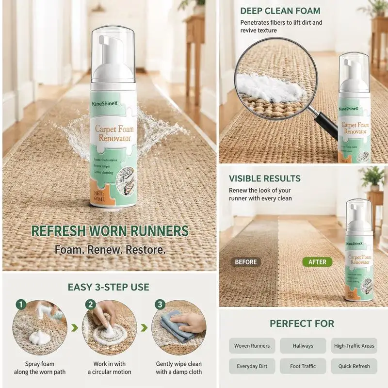 Carpet Foam Stain Remover Waterless Seat Cleaner Leather Fabric Vinyl Fast Acting Spray Car Interior Sofa Couch Renovator Towel