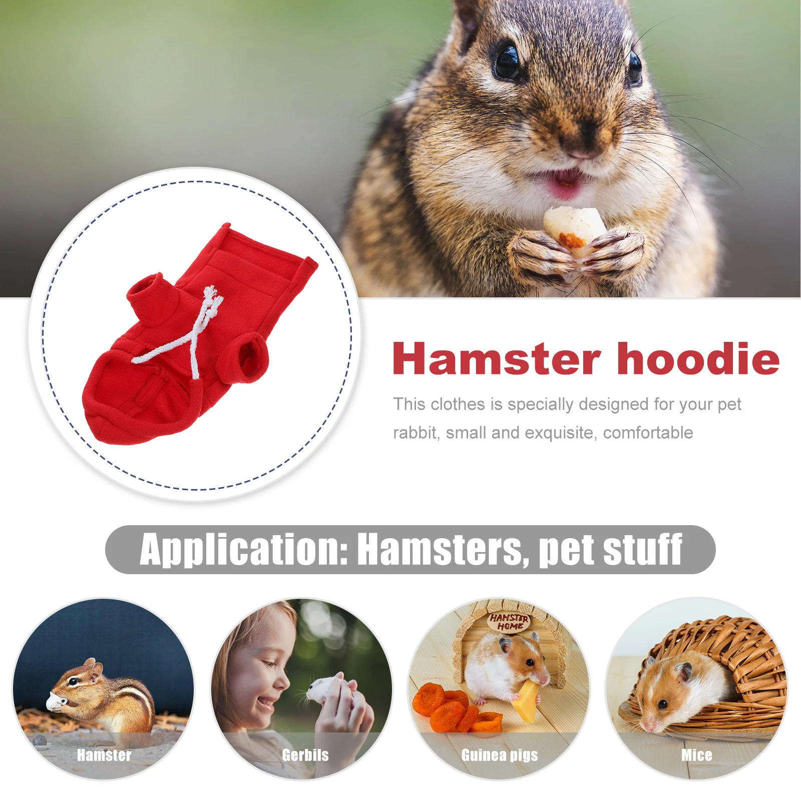 

Ferret Hoodie Outfits Small Pet Clothes Size Comfortable Breathable Sweatshirt for Hamster Guinea Pig Chinchilla Animal