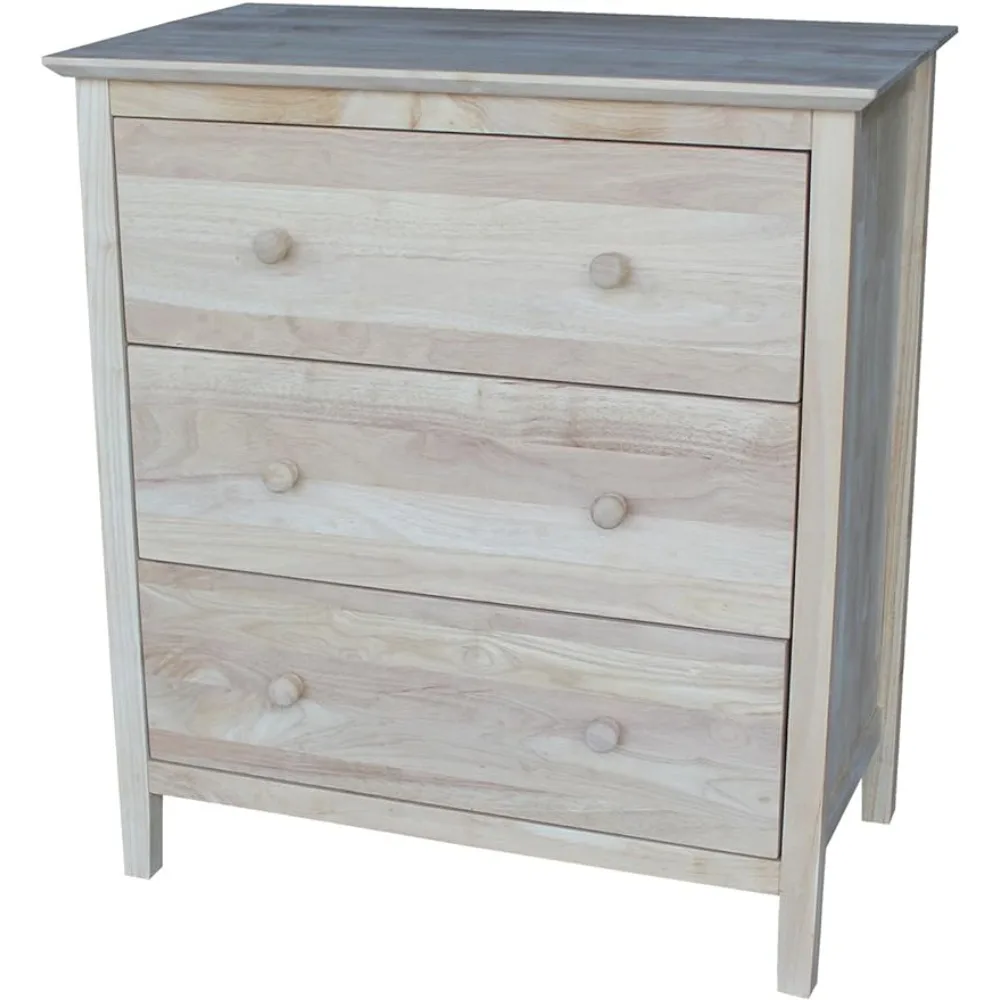 

International Concepts Dresser with 3 Drawers, Unfinished