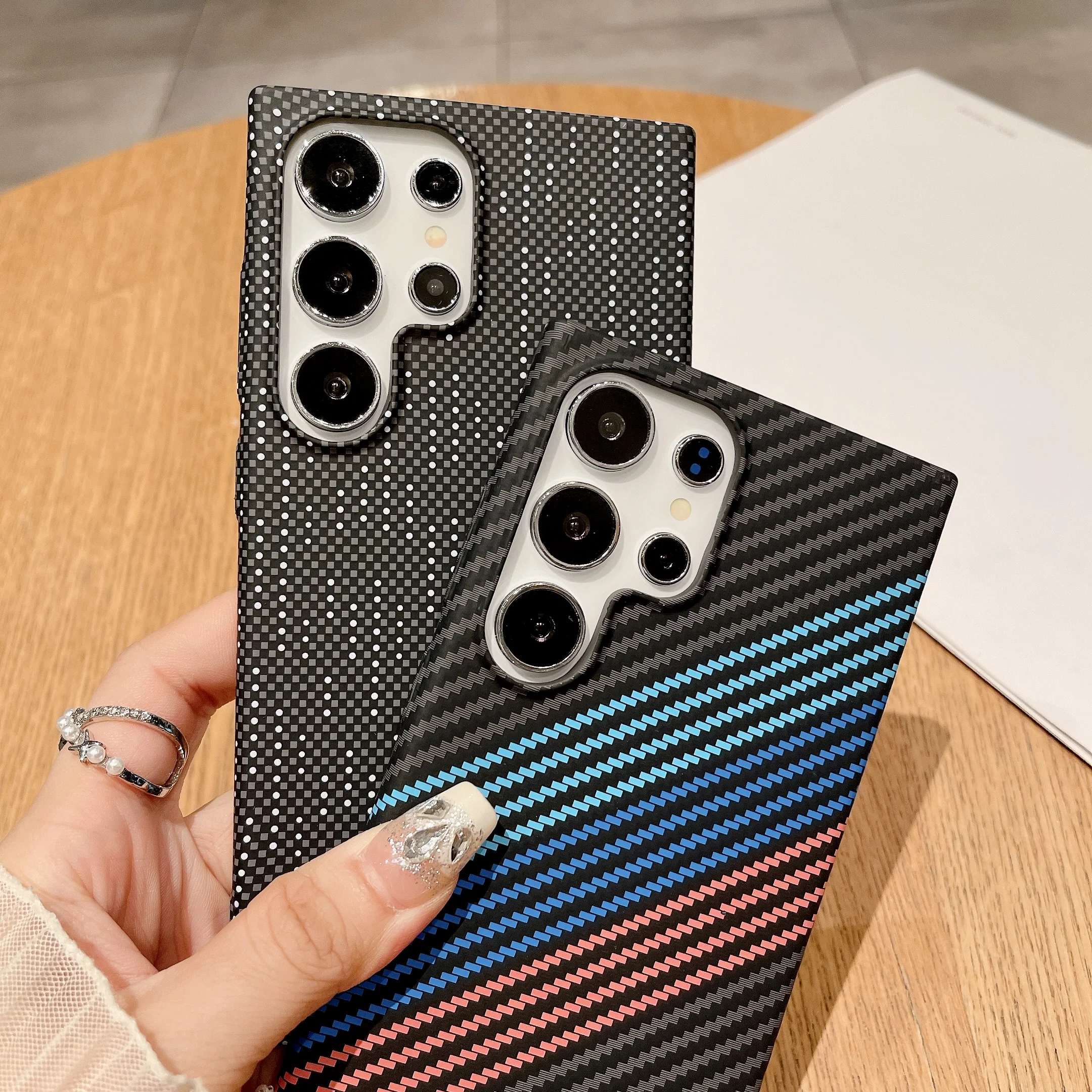 Carbon Fiber Magnetic Charge Protection Phone Case For Magsafe Samsung Galaxy S25 S24 Plus S23 S22 Ultra A16 A56 A55 Hard Cover