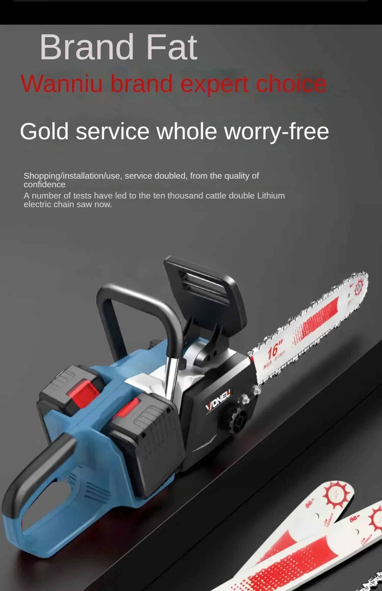 110V/220V Compact and Lightweight Lithium Battery-Powered Chainsaw for Cutting Trees CC