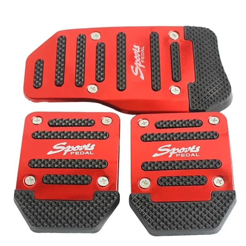 3Pcs Universal Racing Manual Non-Slip Foot Pedal Pad Cover Aluminum Automatic Gear Brake Accelerator Car Interior Accessories