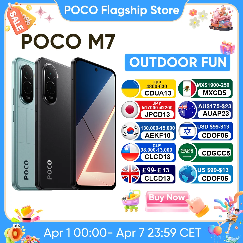 【IN STOCK】POCO M7 Global Version Smartphone Snapdragon 685 6.9" 144Hz FHD+ DotDisplay 50MP 7000mAh Battery 33W Fast Charge NFC