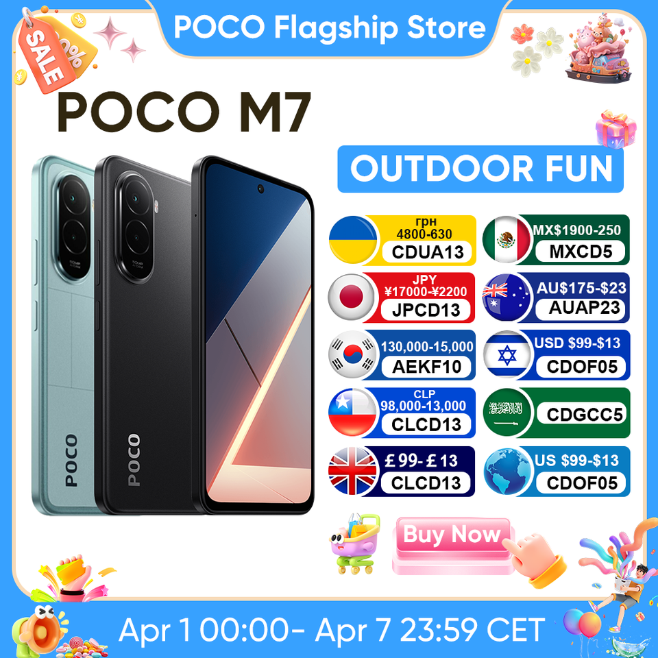  【IN STOCK】POCO M7 Global Version Smartphone Snapdragon 685 6.9" 144Hz FHD+ DotDisplay 50MP 7000mAh Battery 33W Fast Charge NFC 