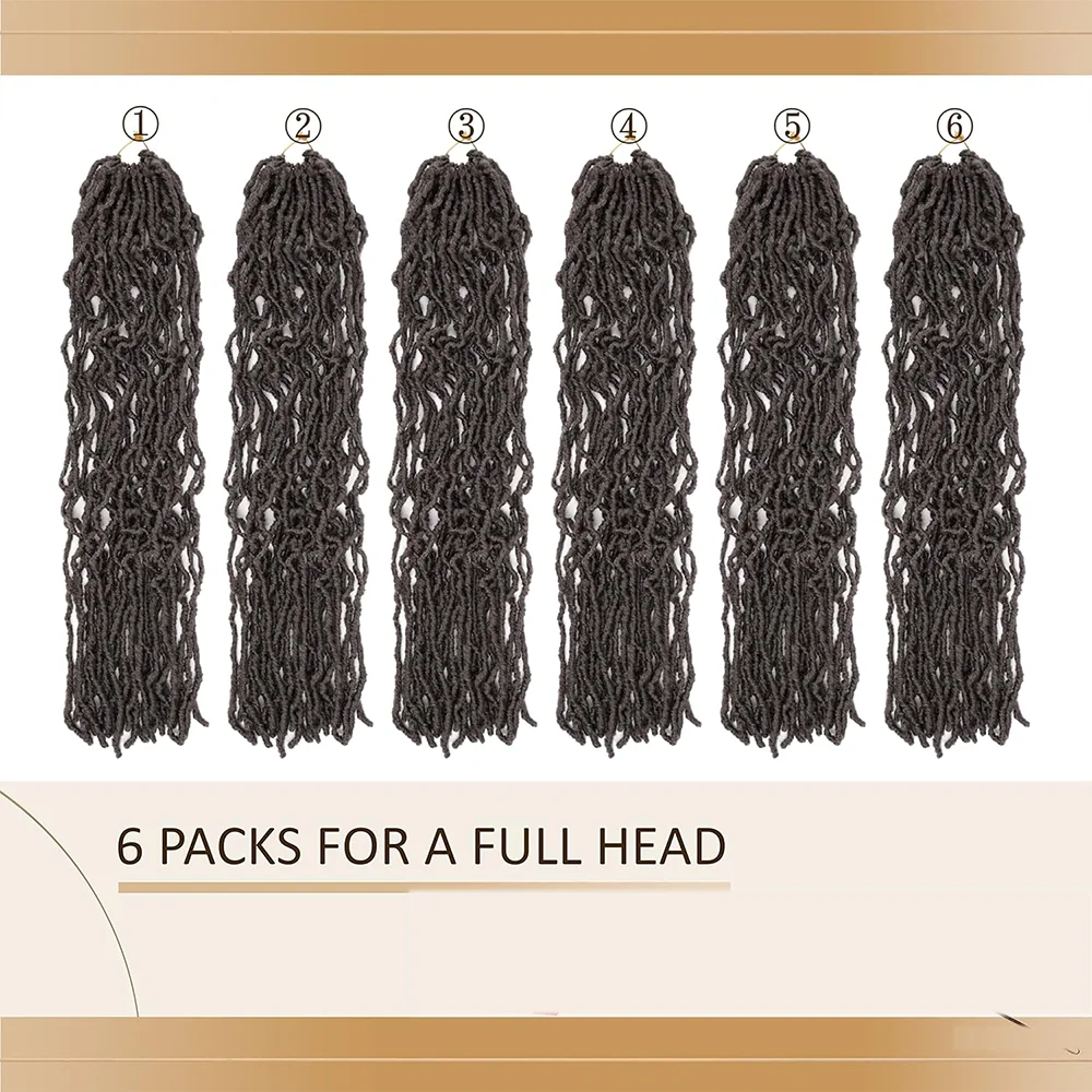 1/6 عبوات من شعر كروشيه فو لوكس 36/42/46 بوصة لينة لوكس لشاعر كروشيه على شكل فراشة لوكس للنساء شعر صناعي #5