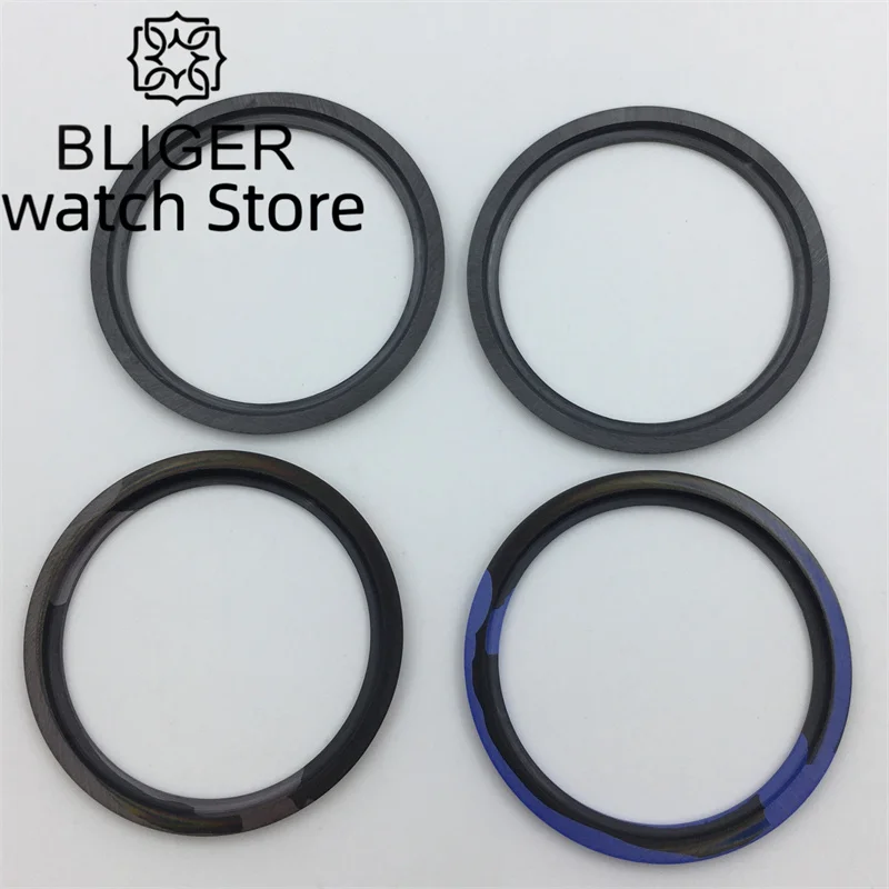 BLIGER 35.4mm x 29.2mm Black Blue Green Yellow Orange ceramic bezel suitable for 38mm cases