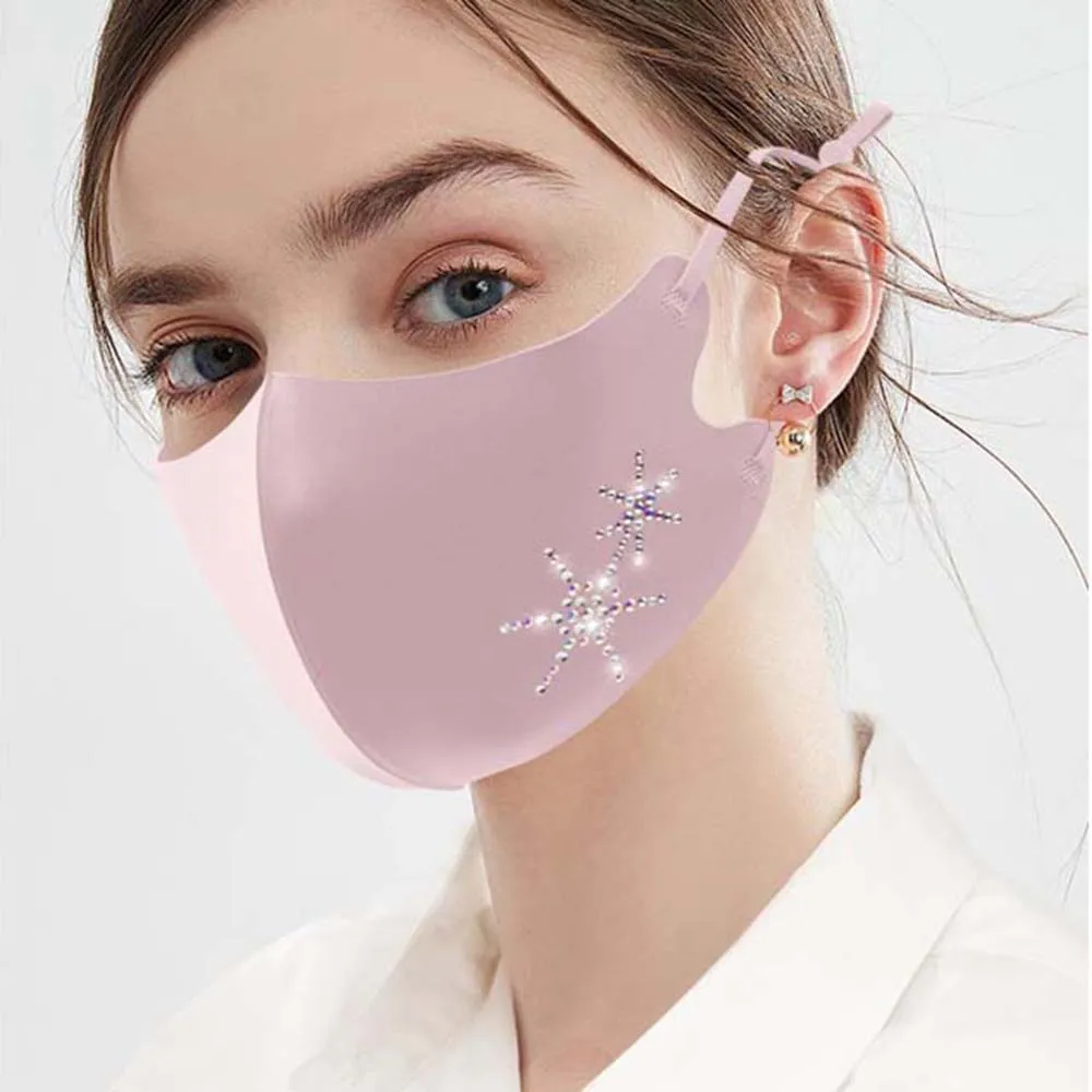 Delicate Winddichte Anti-Stof Zonwering Herbruikbare Ademende Strass Anti Waas Gezondheidszorg Gezichtsmasker Stofmasker Gezichtsbedekking