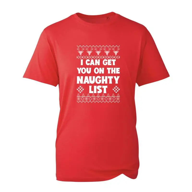 I Can Get You On The Naughty List Christmas T Shirt Funny Ugly Xmas Top