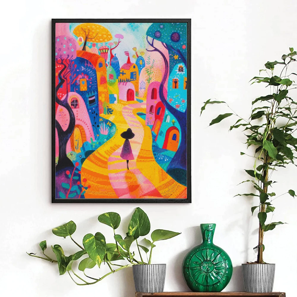 DIY Diamant Stickerei Stadt Landschaft Diamant Malerei Tier Katze voller Bohrer Mosaik Cartoon Kreuzstich Set Kunst Home Decor – Detail 5
