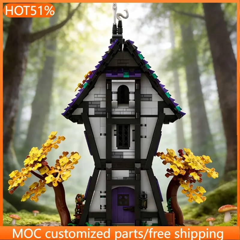 1912 PCS City Street Witches'House MOC ชุดตัวต่อแบบโมดูลาร์ ของเล่นเด็ก ดีไซน์แบบ DIY ของขวัญสำหรับเด็กผู้ชาย