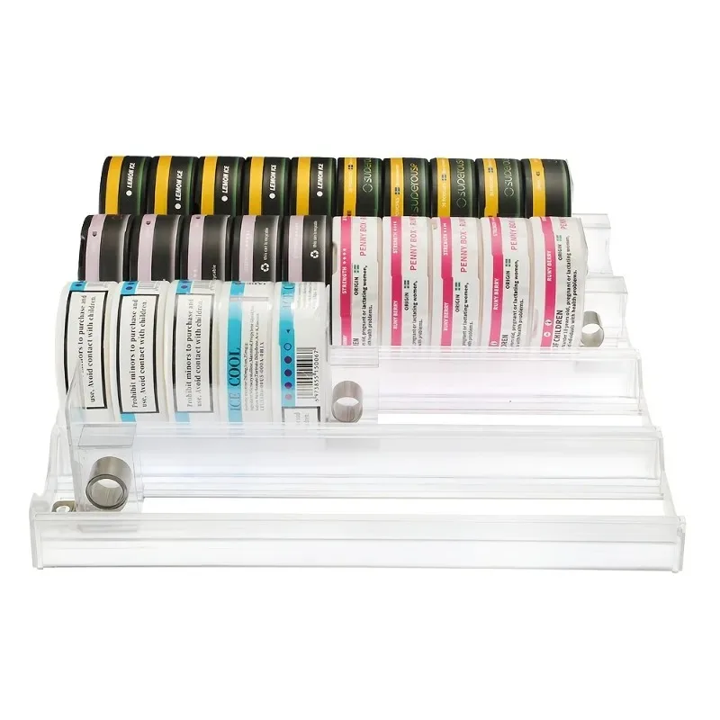 4Pack Automatic Pusher Organizer with Auto-Pushing Mechanism Acrylic Display Stand Clear Compartment Shelf Organizer Retail Home