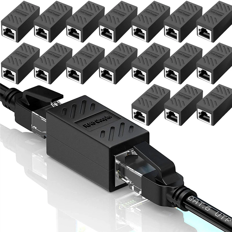 1/5/10/20 قطعة RJ45 مقرنة كابل إيثرنت مقرنة LAN موصل Cat7 Cat6 Cat5e كابل إيثرنت موسع محول أنثى إلى أنثى