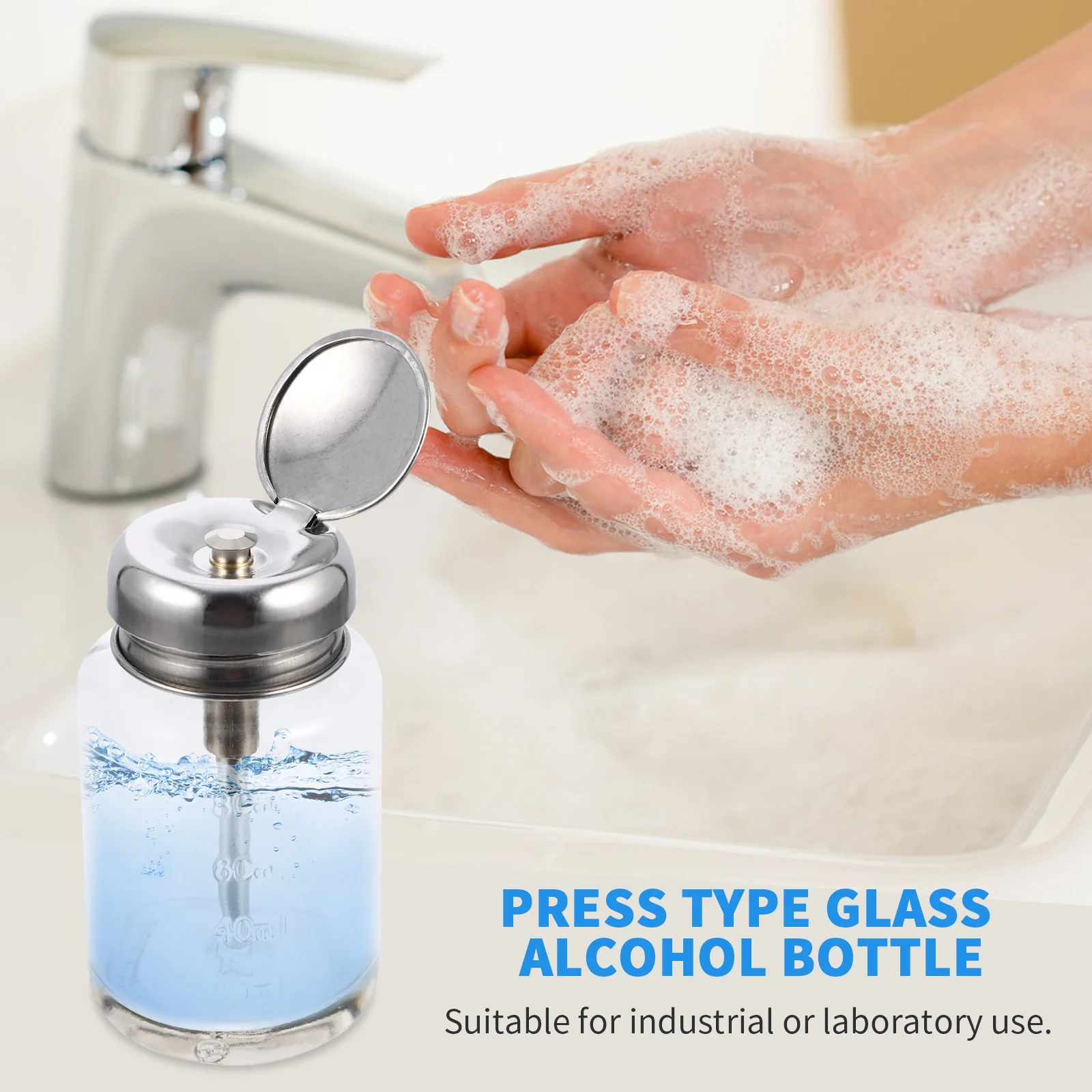 100 Ml Alcohol Bottle Pump Lotion Foam Hand Soap Dispenser Spray Empty Glass Travel