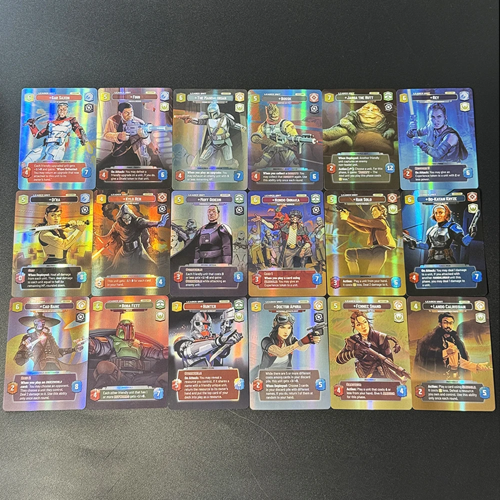 SWUDB Proxy Foil Game Cards Shadows of the Galaxy(SHD) TCG Boba Fett Cad Bane Doctor Aphra Fennec Shand Gar Saxon Kylo Ren Rey