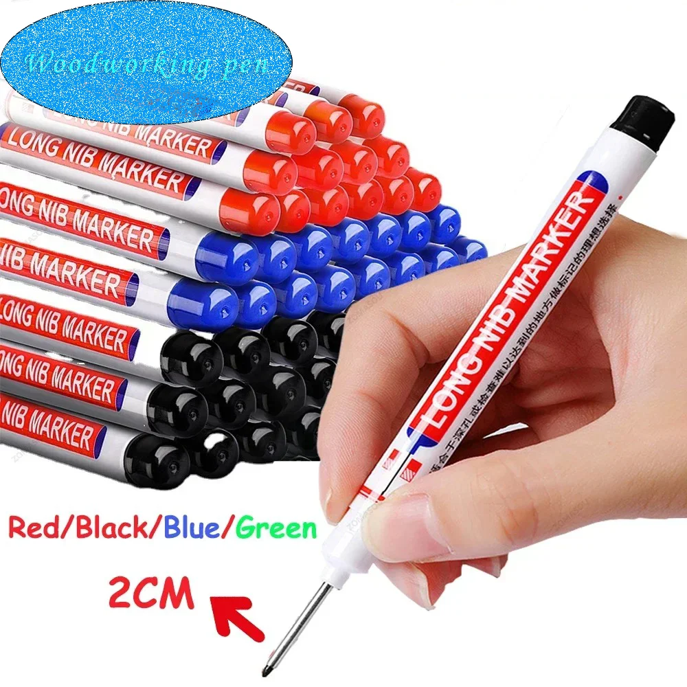 Multicolor Deep Hole Markers 0.7mm Tip Heavy-Duty Oil-Based, Industrial-Grade Waterproof for Tile/Woodworking & Construction