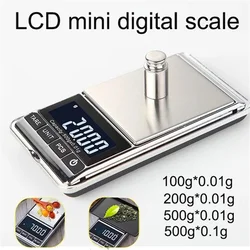 Mini bilancia digitale 100/200/500g 0.01g bilancia tascabile elettrica con retroilluminazione LCD ad alta precisione per gioielli peso grammo per cucina