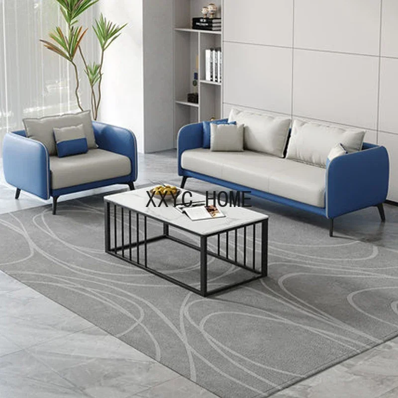 Simple Business Reception Room Modern Leisure Sofa and Tea Table Combination Suit