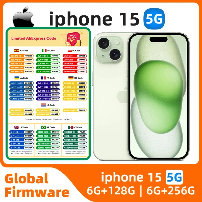 

Apple iphone 15 5G 6.1'' 6GB RAM 256GB ROM A16 Bionic Chip iOS 17 All Colours in Good Condition Original used phone