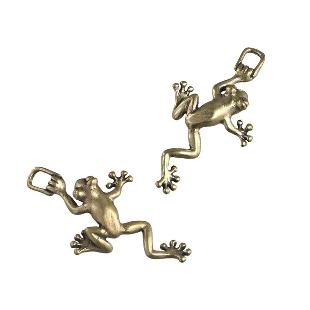 Personality Small Leaping Frog Statue Solid Brass Frog Simulation Insects Handicrafts Animal Tea Pet Car Keychain