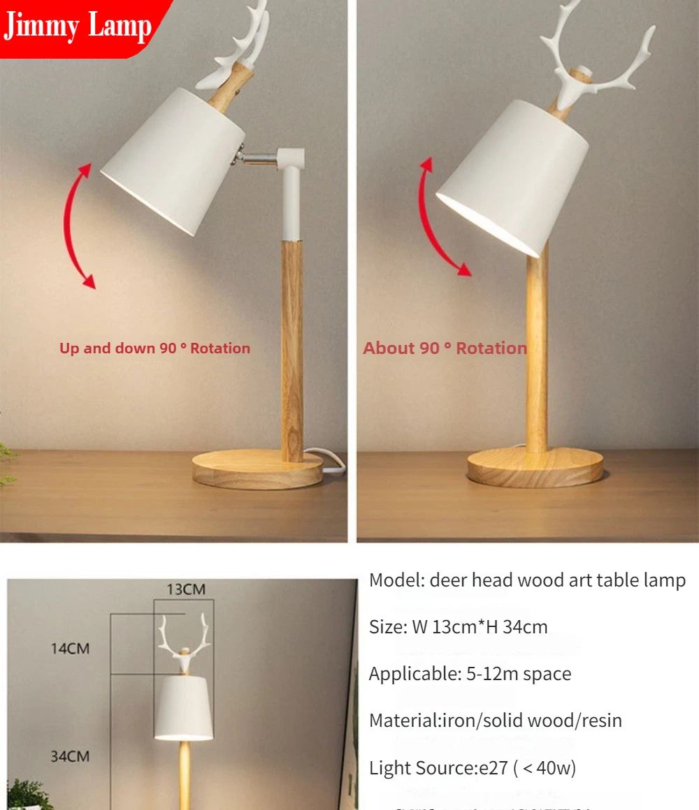 

Nordic Design LED Deer Desk Lamp Night Light Bedroom Sleep Study Children's Desktop Office Reading Bedside Table Lamp Lighting