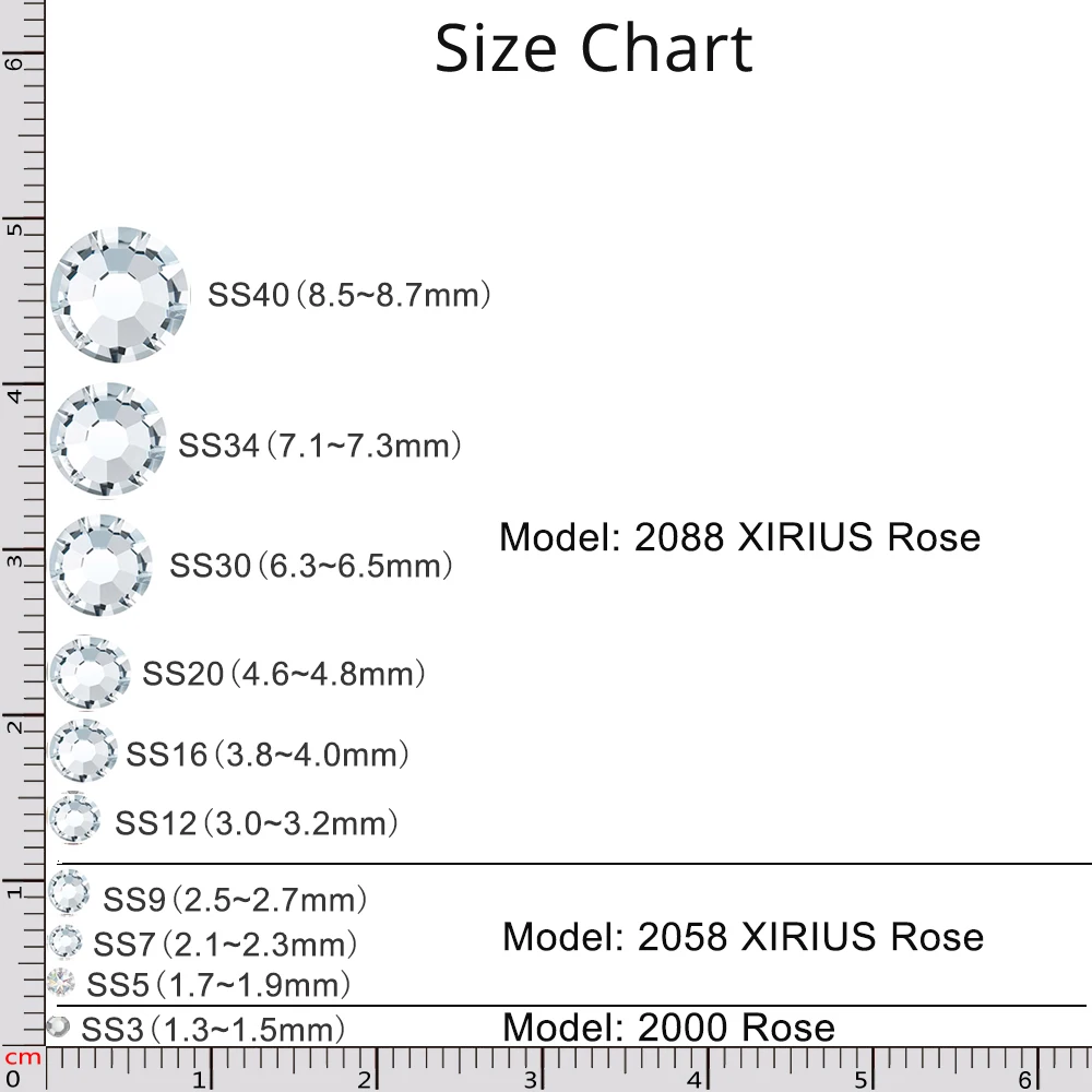 (24Pcs) Genuine Crystal from Austria 2058 2088 XIRIUS Rose Flat Back No Hotfix Rhinestone Strass Bead for Jewelry Nail Art Cloth