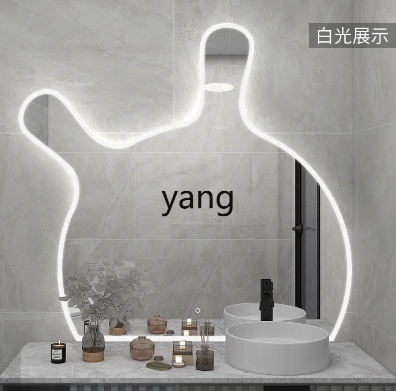 مرآة حمام ذكية على شكل خاص لآذان أرنب، مرآة تزيين مثبتة على الحائط #4