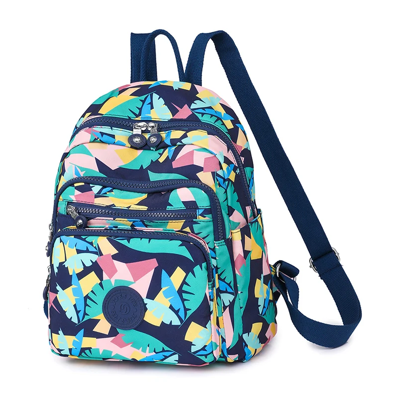 Nylon Women Backpack Girls Shoulder Bag Printed Flower Female Knapsack High quality Ladies Daypack Rucksack School Bag