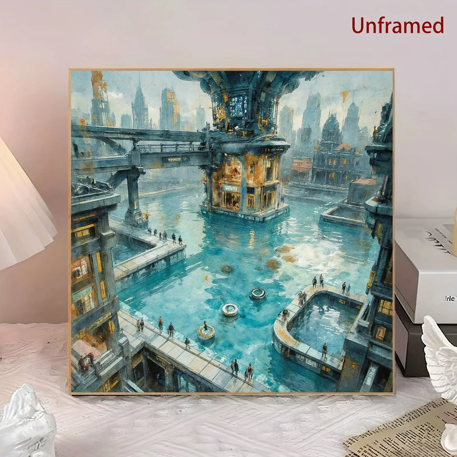 Futurist Urban Underwater Architecture Jigsaw Puzzle 500/1024 PCS Holiday Stress Relieving Fun Games Home Decor Holiday Gifts