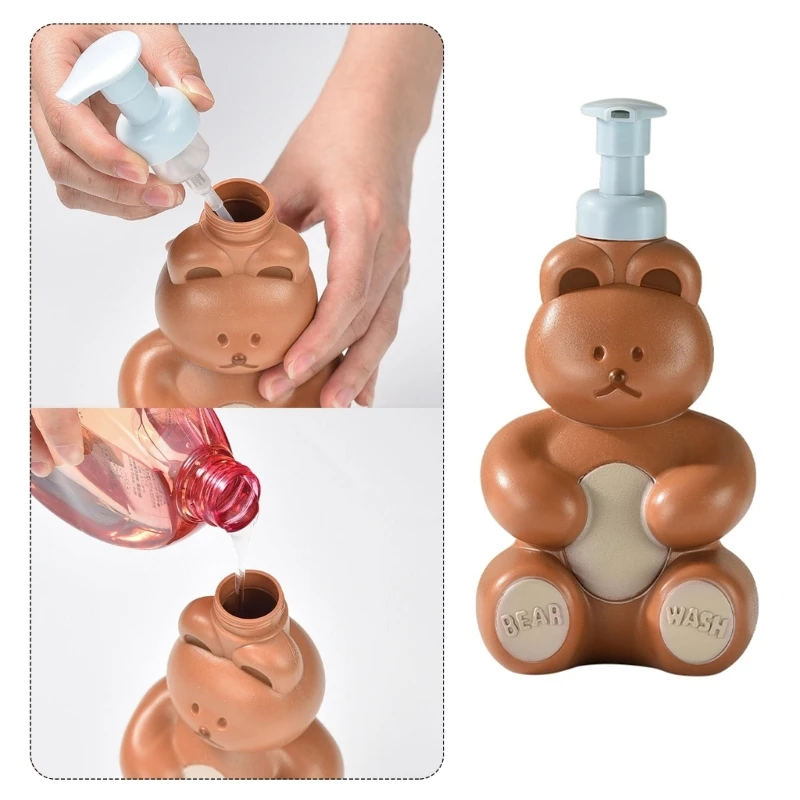 Cartoon Bear Foam Soap Dispenser 250ml Lotion Storage Container Shampoo Shower