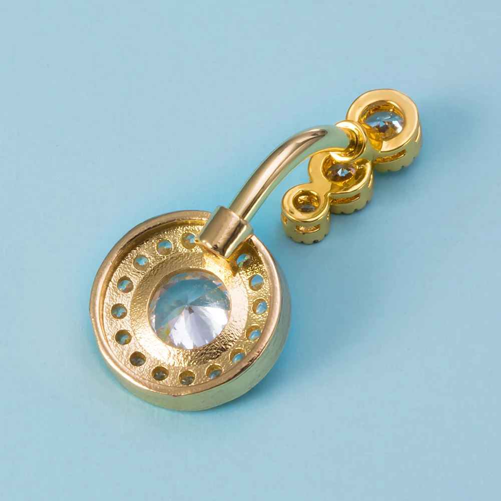 1pc 316L Surgical Steel Belly Button Rings Clear CZ Navel Rings 14G Sexy Belly Rings Cubic Zirconia Belly Navel Piercing Jewelry
