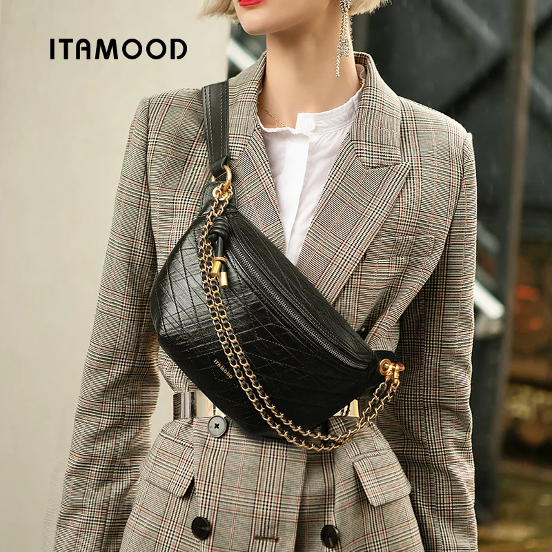 

ITAMOOD женская нагрудная сумка для телефона кожаная седельная сумка оригинальный дизайнерский бренд модная сумка через плечо на одно плечо винтажная школьная сумка