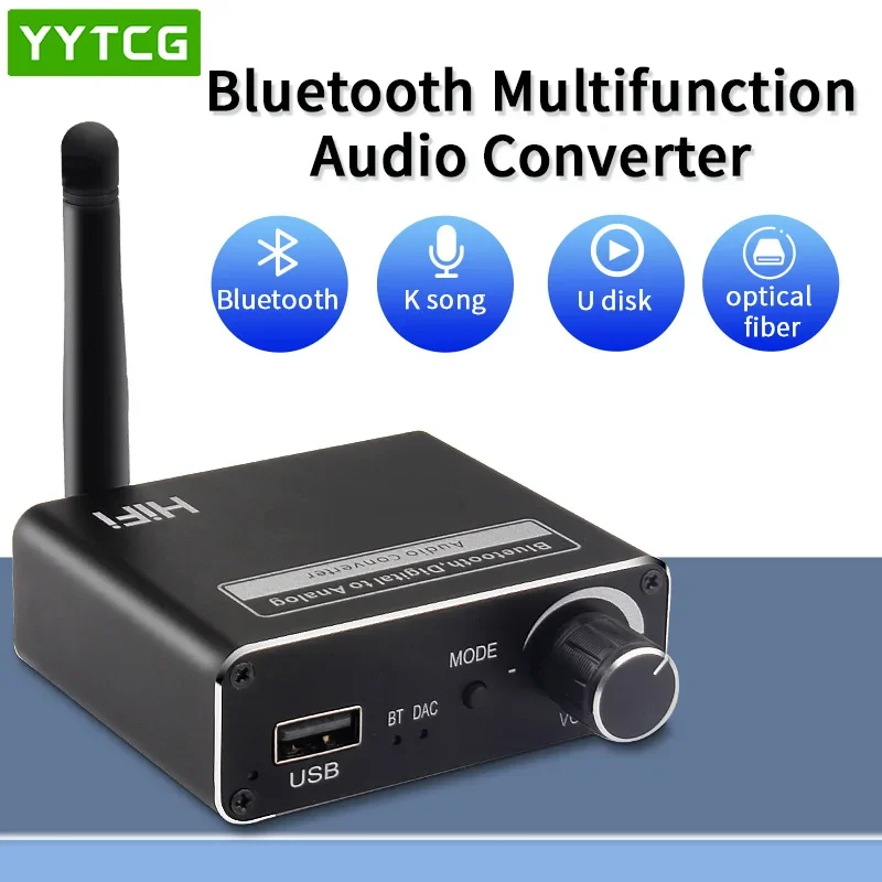 Digital 5.1 Audio Decoder Audio Converter Bluetooth 5.0 Reciever Extractor Converter Analog Sound Audio Adapter Amplifier