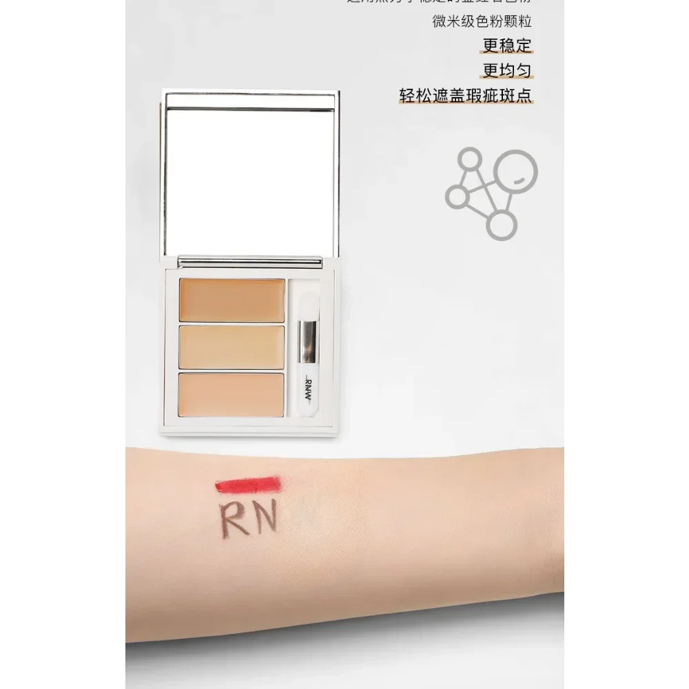 RNW palet Concealer 3 warna, kosmetik rias tahan air, memperbaiki warna kulit, lingkaran hitam bekas jerawat, Noda, 3 warna