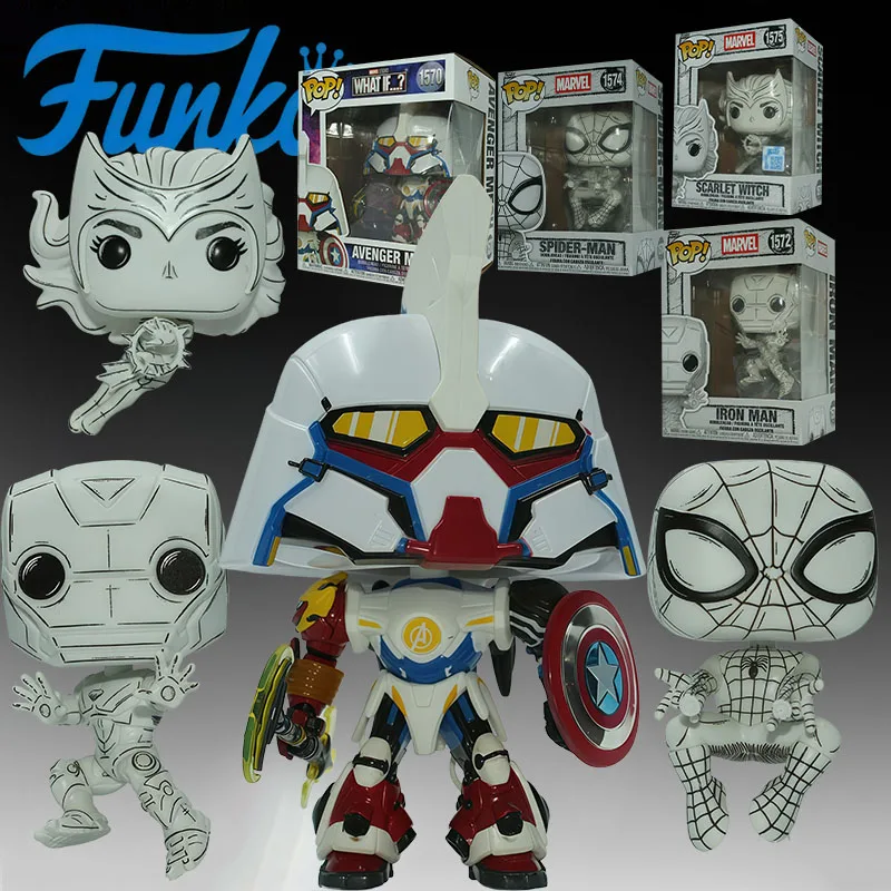 Figuras de Anime FUNKO POP de Iron Man, Scarlet Witch, Spider-Man, Figuras de Acción Coleccionables para Niños, Regalo de Navidad, Adornos