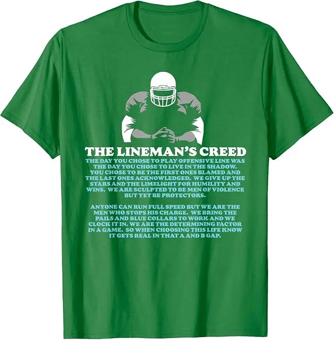 Offensivliner-Gelübde: Leben im Schatten O-Line T-Shirt Y2k Defensivliner-Ausrüstung Sportbekleidung Football-Sprücher-T-Shirt Neuheit – Detail 12