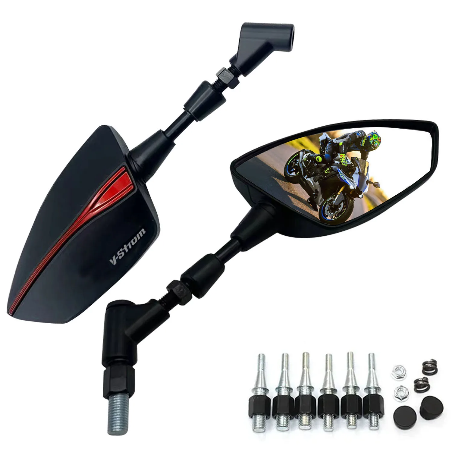 For Suzuki VStrom DL650 V-Strom DL1000 V Strom DL 650 1000 1050 XT DL1050 DE Adjustabale Rearview Rear View Mirrors Side Mirror